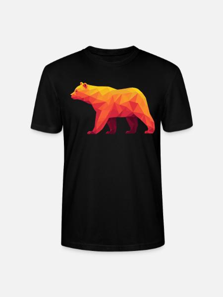 Warm-Toned Geometric Grizzly Art - Stanley/Stella CRAFTER Unisex Organic T-Shirt - black
