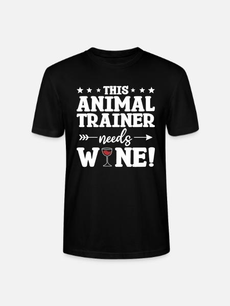 This Animal Trainer Needs Wine - Stanley/Stella CRAFTER Unisex Organic T-Shirt - black