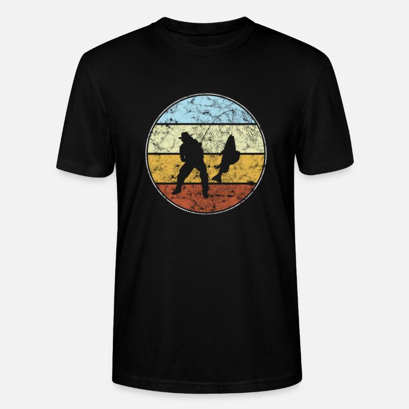 Angeln Retro - Stanley/Stella Unisex Bio-T-Shirt CRAFTER - Schwarz