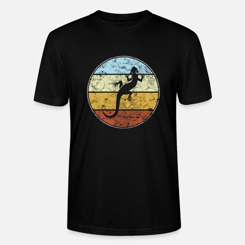 Eidechse Retro - Stanley/Stella Unisex Bio-T-Shirt CRAFTER - Schwarz