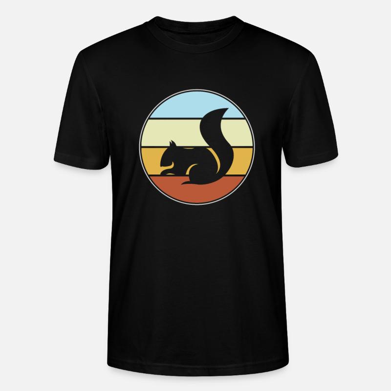 Eichhörnchen Retro - Stanley/Stella Unisex Bio-T-Shirt CRAFTER - Schwarz