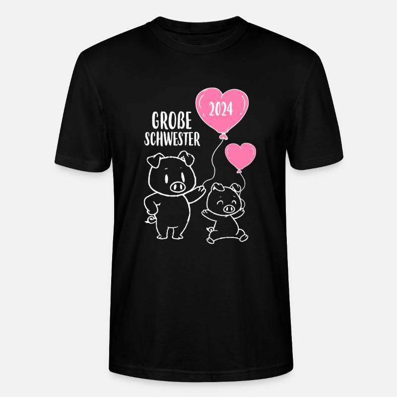 Große Schwester 2024 - Stanley/Stella Unisex Bio-T-Shirt CRAFTER - Schwarz