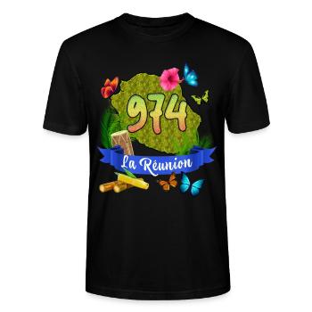 Ile De La Réunion 974 Faune Tropicale - T-shirt bio CRAFTER Stanley Stella Unisexe - noir - Devant - Alina (178cm) & Michal (187cm)