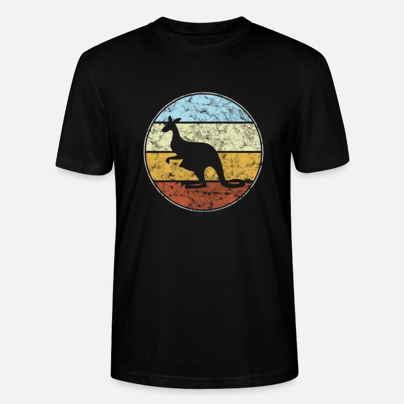 Känguru Retro - Stanley/Stella Unisex Bio-T-Shirt CRAFTER - Schwarz