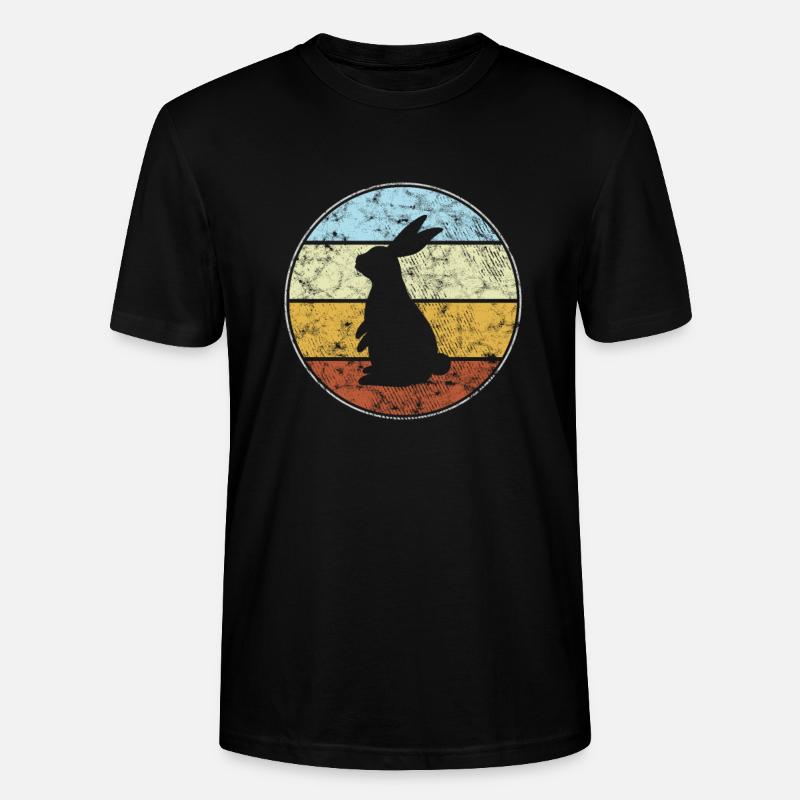 Lapin rétro - T-shirt bio CRAFTER Stanley Stella Unisexe - noir