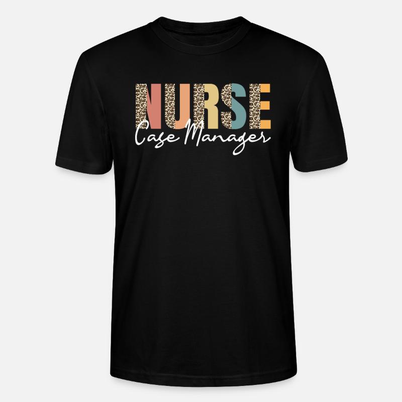 Pflegefallmanager Leopardenmuster - Stanley/Stella Unisex Bio-T-Shirt CRAFTER - Schwarz