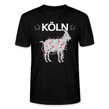 Köln Cologne Colonia Kölle Geißbock Fußballfan - Stanley/Stella Unisex Bio-T-Shirt CRAFTER - Schwarz - Vorne - Alina (178cm) & Michal (187cm)