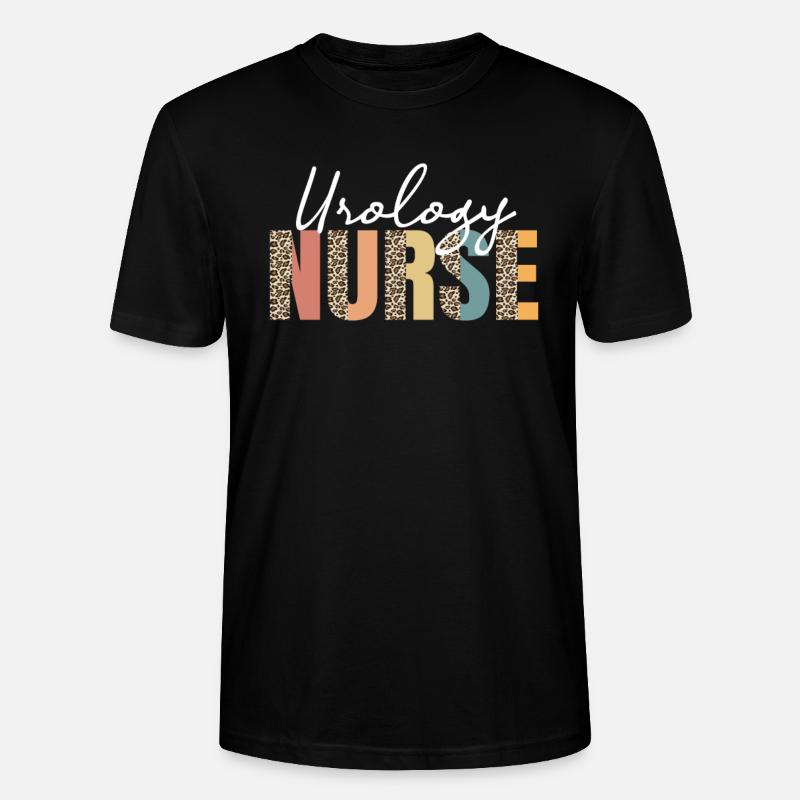 Urology Nurse Leopard Pattern - Stanley/Stella CRAFTER Unisex Organic T-Shirt - black
