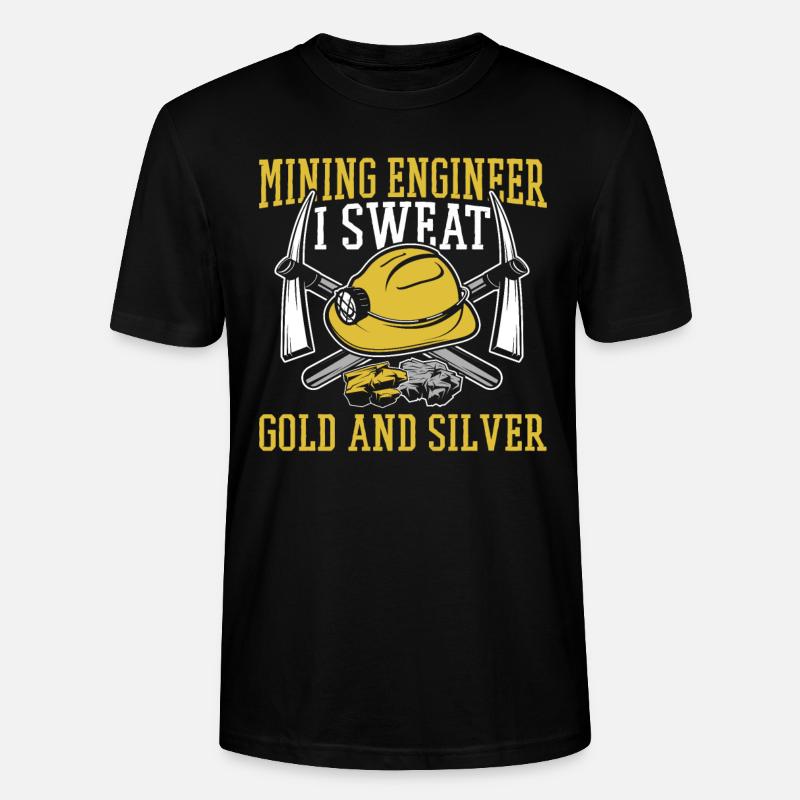 Engineer Cool Mining Engineer - Stanley/Stella CRAFTER Unisex Organic T-Shirt - black