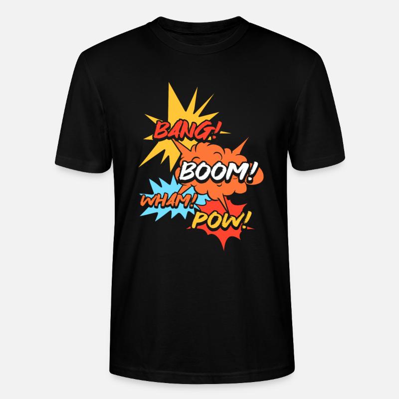 Comic Cartoon Speech Bubbles - Stanley/Stella CRAFTER Unisex Organic T-Shirt - black