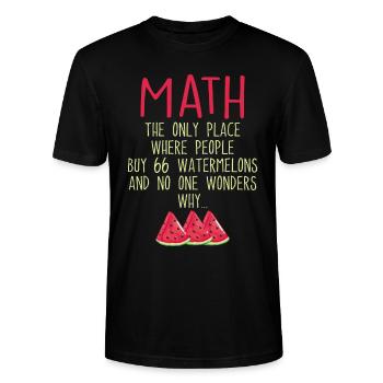 Mathematik Und Wassermelonen Mathematik Berechnung Numbe - Stanley/Stella Unisex Bio-T-Shirt CRAFTER - Schwarz - Vorne - Alina (178cm) & Michal (187cm)