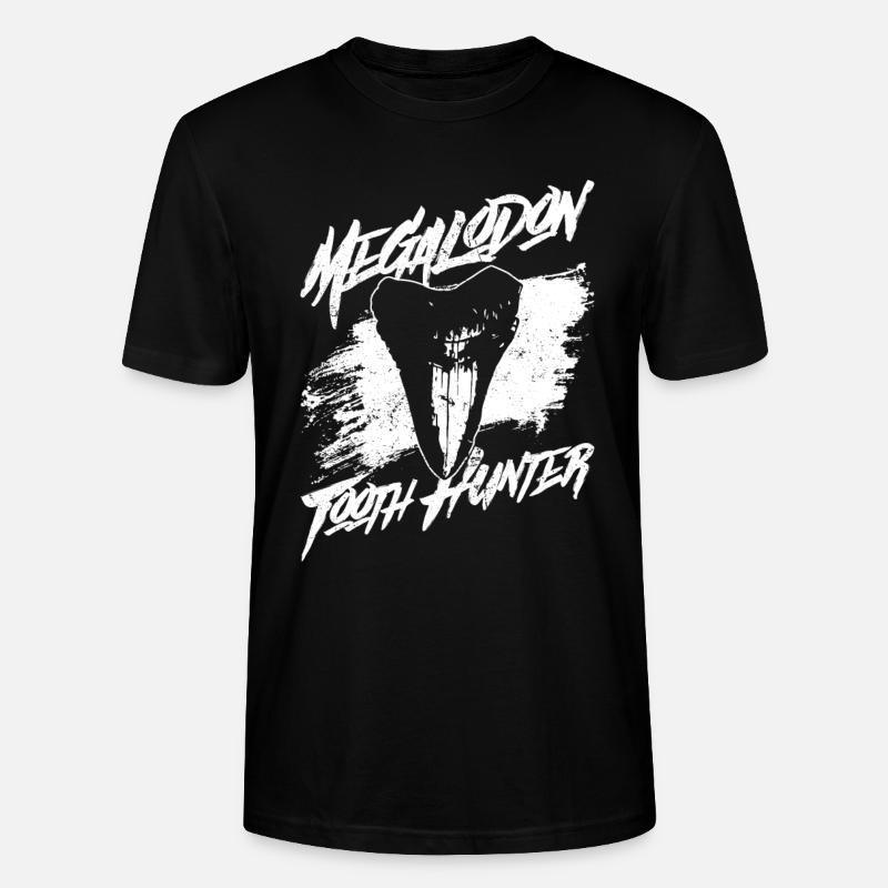 Megalodon Tooth Hunter - Requin mégalodon - T-shirt bio CRAFTER Stanley Stella Unisexe - noir