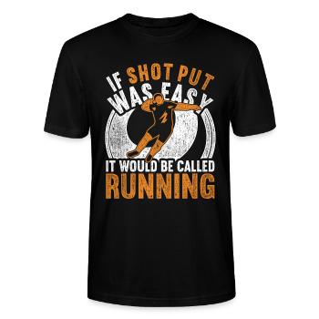Kugelstoßer Kugelstoß Kugelstoßen - Stanley/Stella Unisex Bio-T-Shirt CRAFTER - Schwarz - Vorne - Alina (178cm) & Michal (187cm)