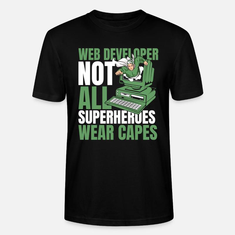 Web Entwickler Webdeveloper Superheld - Stanley/Stella Unisex Bio-T-Shirt CRAFTER - Schwarz