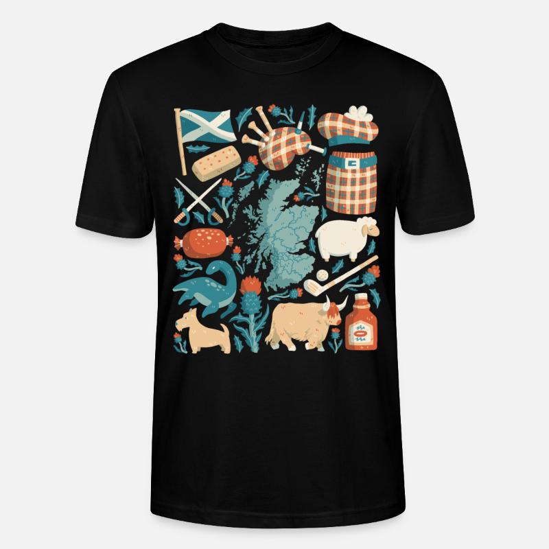 Scotland - Stanley/Stella CRAFTER Unisex Organic T-Shirt - black