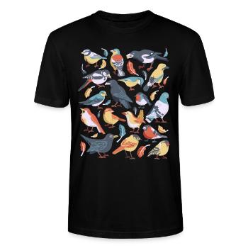 Vögel - Stanley/Stella Unisex Bio-T-Shirt CRAFTER - Schwarz - Vorne - Alina (178cm) & Michal (187cm)