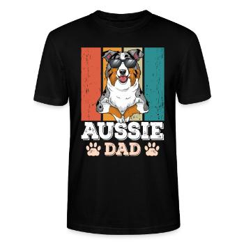 Aussie Dad - Stanley/Stella CRAFTER Unisex Organic T-Shirt - black - Front - Alina (178cm) & Michal (187cm)