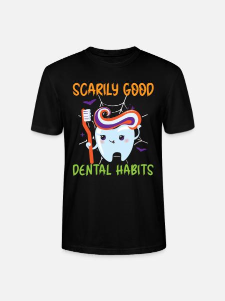 Frighteningly good dental habits. - Stanley/Stella CRAFTER Unisex Organic T-Shirt - black