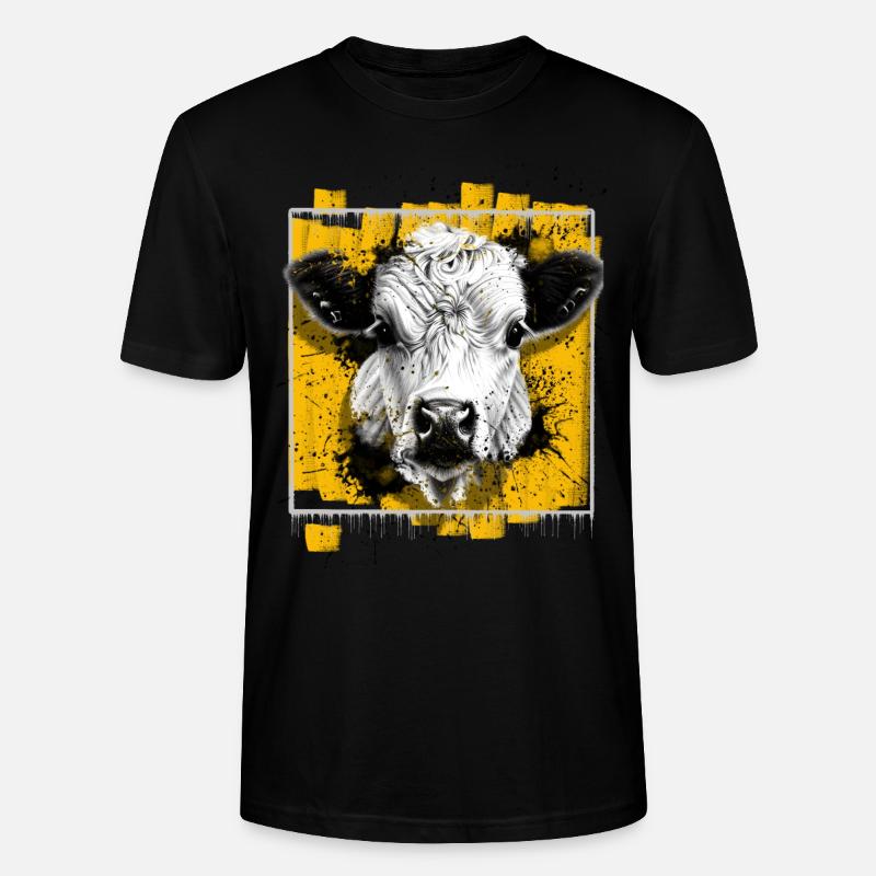 Kuh - Stanley/Stella Unisex Bio-T-Shirt CRAFTER - Schwarz