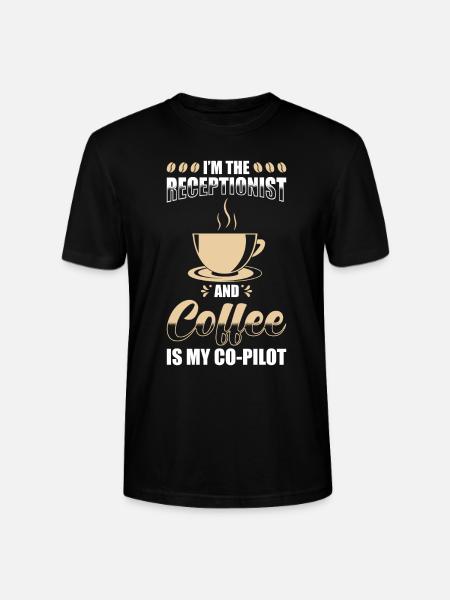 Receptionist Gift Receptionist Coffee - Stanley/Stella CRAFTER Unisex Organic T-Shirt - black