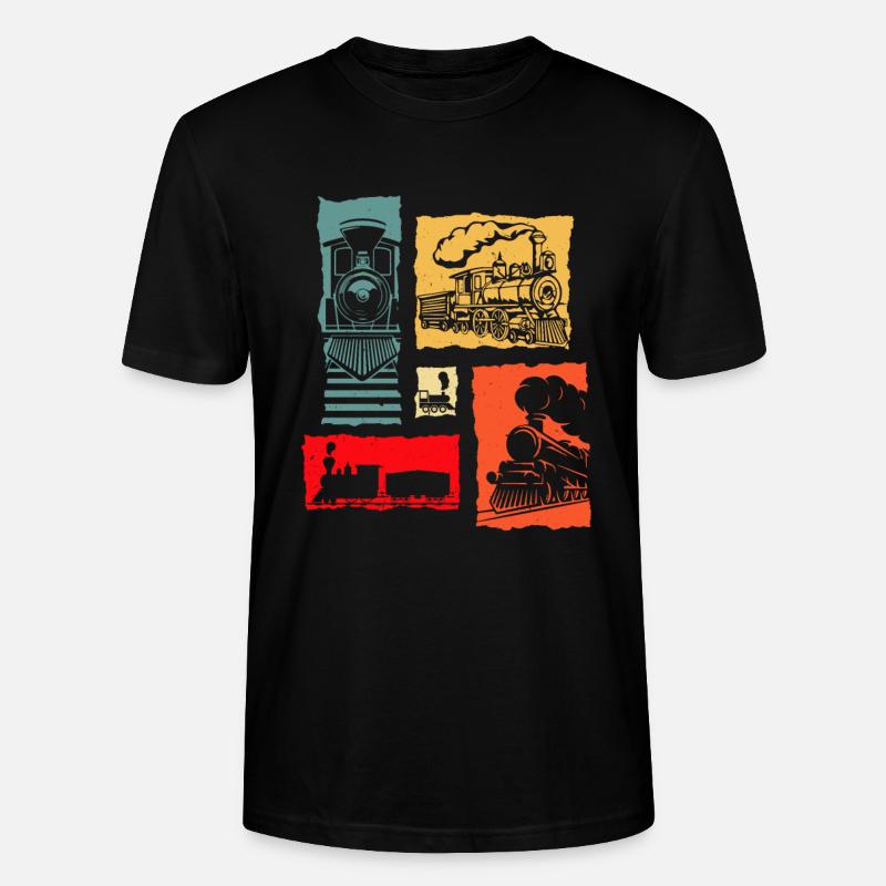 Train rétro - T-shirt bio CRAFTER Stanley Stella Unisexe - noir