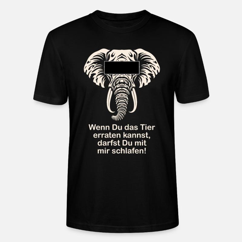 Elefant Lustiger Spruch Witzige Geschenkidee - Stanley/Stella Unisex Bio-T-Shirt CRAFTER - Schwarz