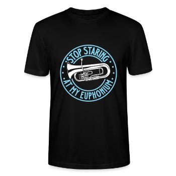 Starr nicht so auf mein Euphonium - Stanley/Stella Unisex Bio-T-Shirt CRAFTER - Schwarz - Vorne - Alina (178cm) & Michal (187cm)