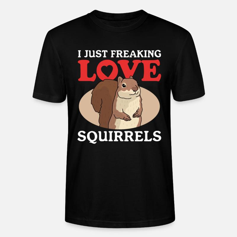 Cute Squirrel Squirrel Gift - Stanley/Stella CRAFTER Unisex Organic T-Shirt - black