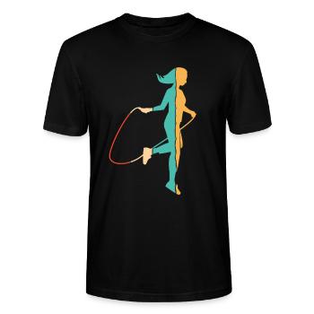 Vitesse de saut rétro saut saut professionnel - T-shirt bio CRAFTER Stanley Stella Unisexe - noir - Devant - Alina (178cm) & Michal (187cm)