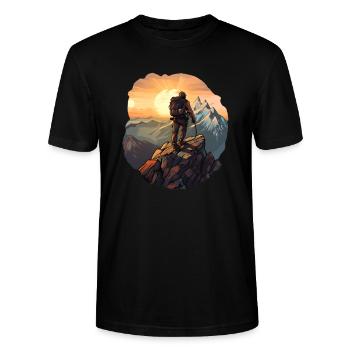 Alpinisme - T-shirt bio CRAFTER Stanley Stella Unisexe - noir - Devant - Alina (178cm) & Michal (187cm)