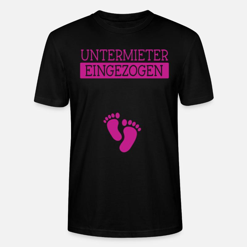 Untermieter Eingezogen - Schwanger Mama - Stanley/Stella Unisex Bio-T-Shirt CRAFTER - Schwarz