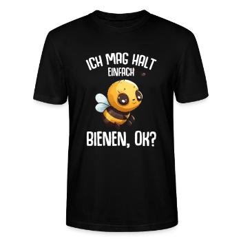 Ich mag halt Bienen Imker Bienenzüchter - Stanley/Stella Unisex Bio-T-Shirt CRAFTER - Schwarz - Vorne - Alina (178cm) & Michal (187cm)