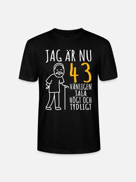 43-årsdag gave 43 år present till 43 årig man - Ekologisk T-shirt CRAFTER unisex från Stanley/Stella - svart