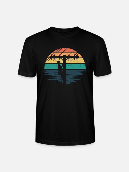 Retro Electrician - Cable Installer - Stanley/Stella CRAFTER Unisex Organic T-Shirt - black