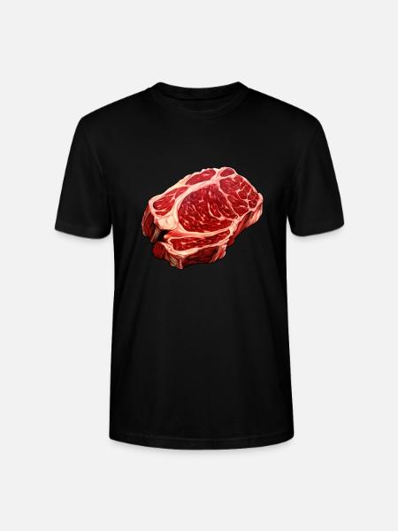 Steak Fresh meat - Stanley/Stella CRAFTER Unisex Organic T-Shirt - black