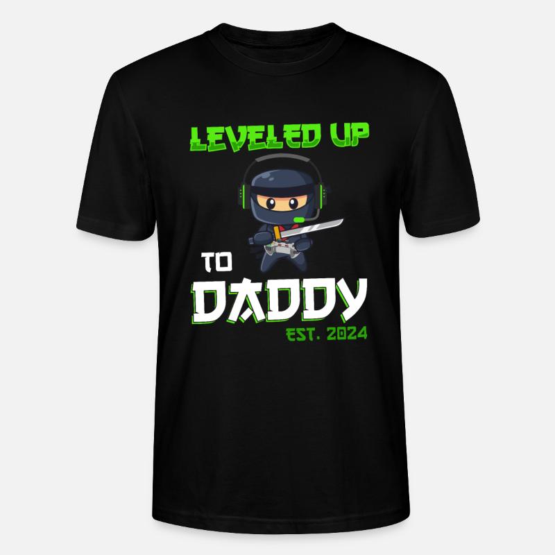 Nivelé jusqu’à papa 2024 - T-shirt bio CRAFTER Stanley Stella Unisexe - noir