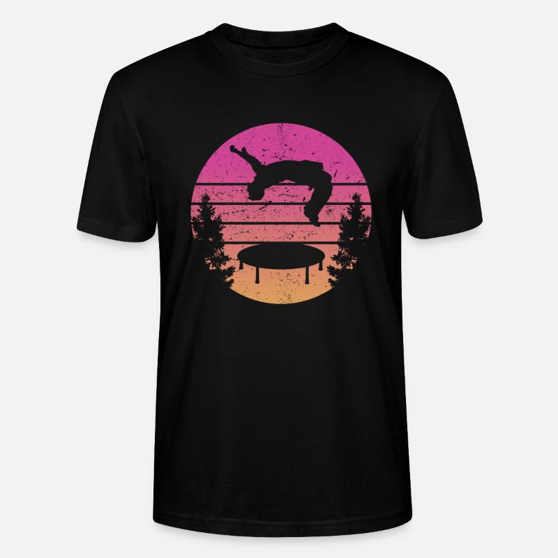 Trampolin Retro Backflip - Stanley/Stella Unisex Bio-T-Shirt CRAFTER - Schwarz