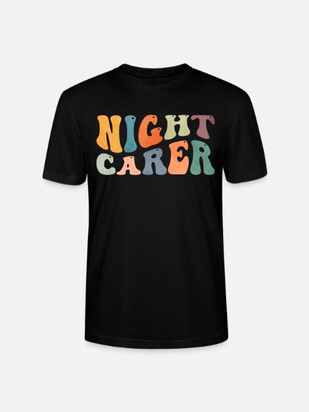 Groovy Night Carer Night Shift Geriatric Nurse - Stanley/Stella CRAFTER Unisex Organic T-Shirt - black