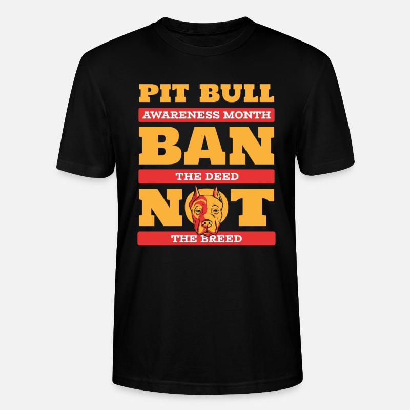 Pitbull Bewusstsein Pitbull Verbot - Stanley/Stella Unisex Bio-T-Shirt CRAFTER - Schwarz