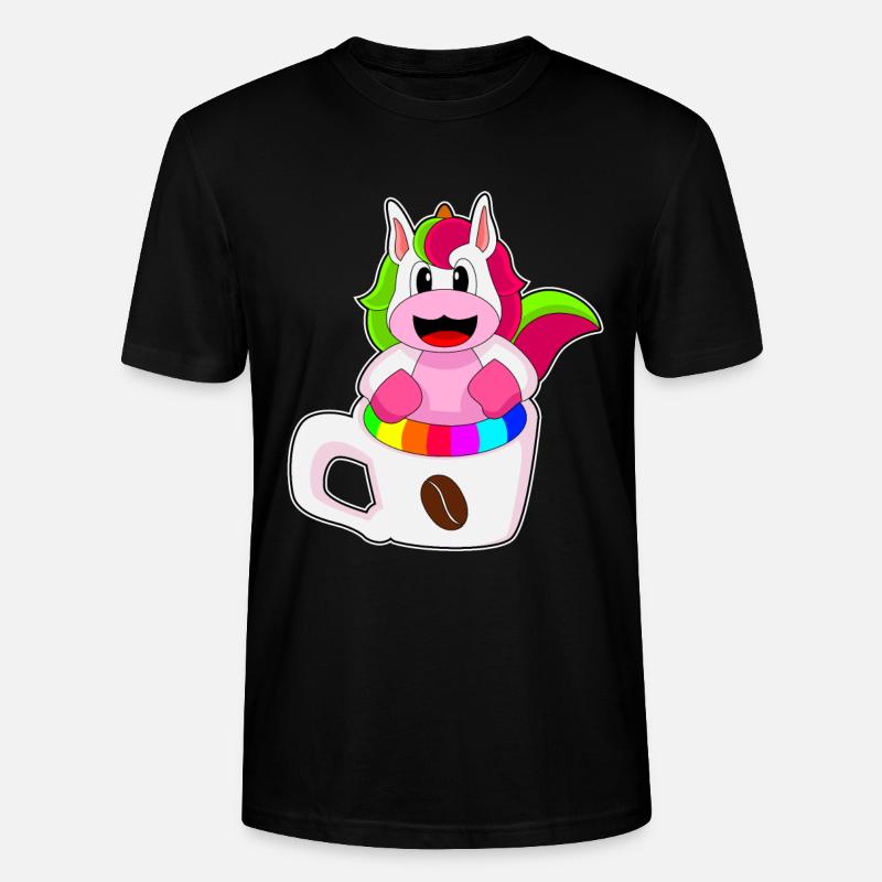 Einhorn Kaffee Kaffeebecher - Stanley/Stella Unisex Bio-T-Shirt CRAFTER - Schwarz