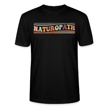 Groovy Naturopath Naturopathic Naturhe - Stanley/Stella CRAFTER Unisex Organic T-Shirt - black - Front - Alina (178cm) & Michal (187cm)