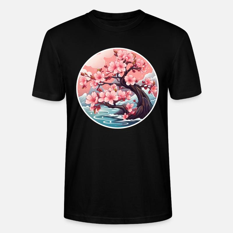 Kirschblütenbaum - Stanley/Stella Unisex Bio-T-Shirt CRAFTER - Schwarz