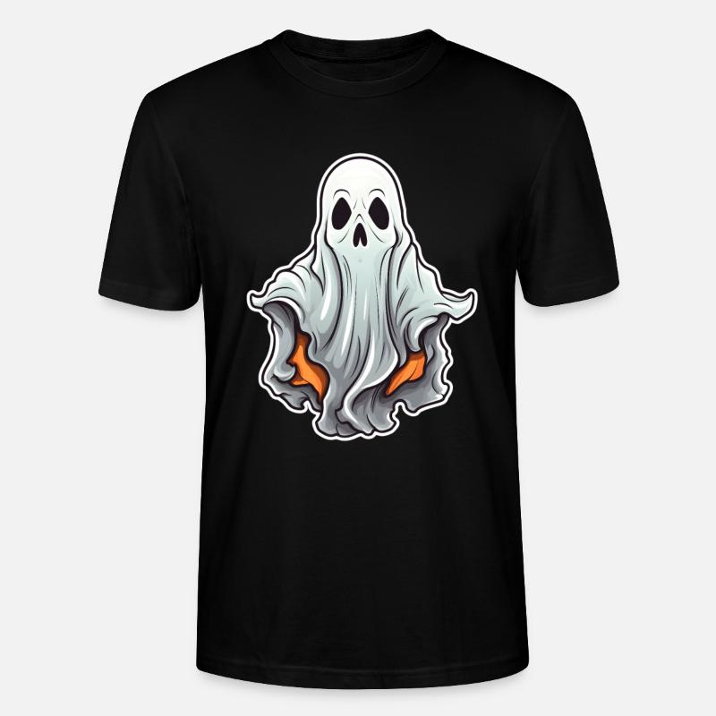 Ghost Halloween Comic - Stanley/Stella CRAFTER Unisex Organic T-Shirt - black