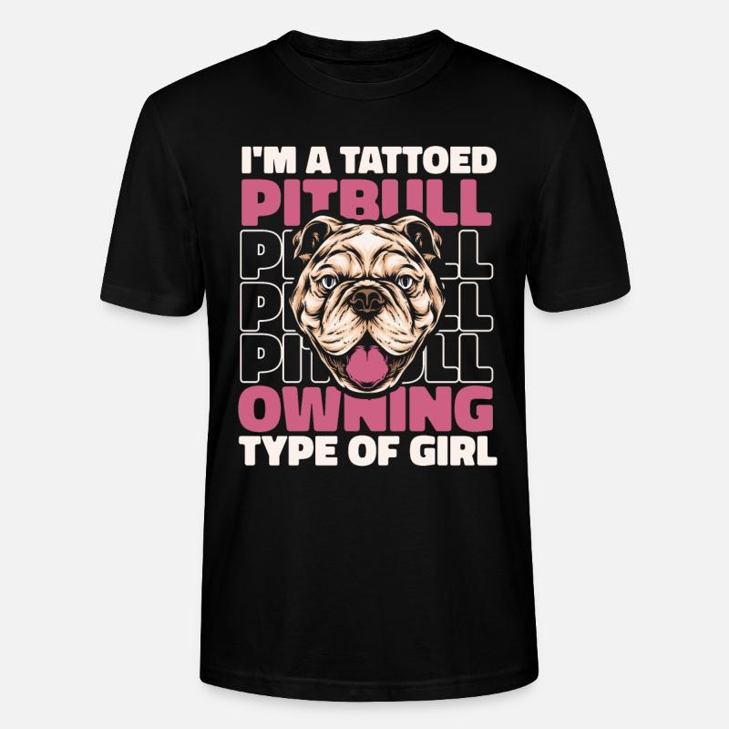 Pitbull Mädchen Pitbull Verbot - Stanley/Stella Unisex Bio-T-Shirt CRAFTER - Schwarz