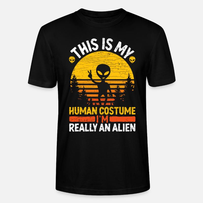 Retro Alien - Stanley/Stella Unisex Bio-T-Shirt CRAFTER - Schwarz