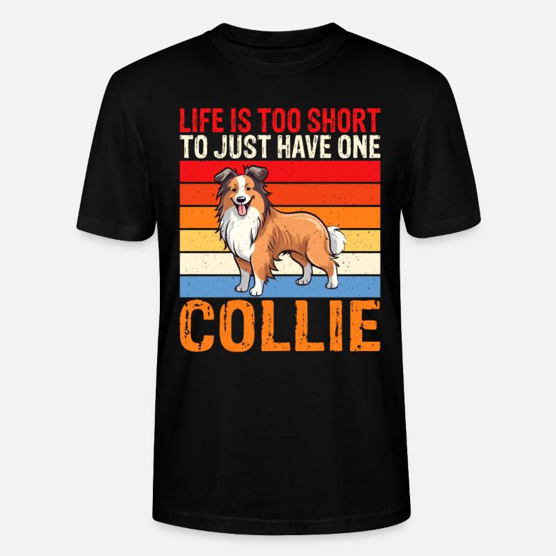 Cadeaux Collie - T-shirt bio CRAFTER Stanley Stella Unisexe - noir