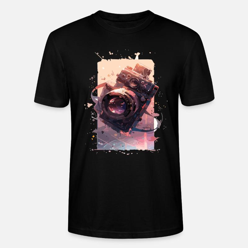 Caméra Rétro Caméra Caméras Analogiques - T-shirt bio CRAFTER Stanley Stella Unisexe - noir