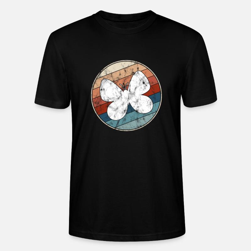Schmetterling Retro - Stanley/Stella Unisex Bio-T-Shirt CRAFTER - Schwarz