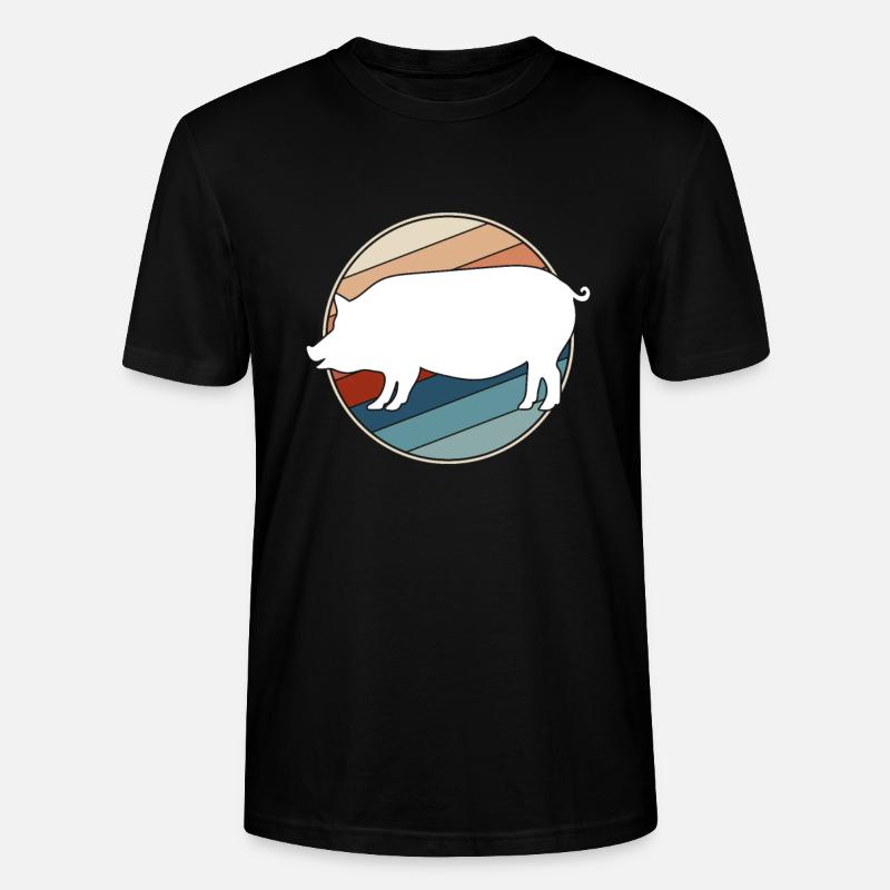 Cochon Rétro - T-shirt bio CRAFTER Stanley Stella Unisexe - noir