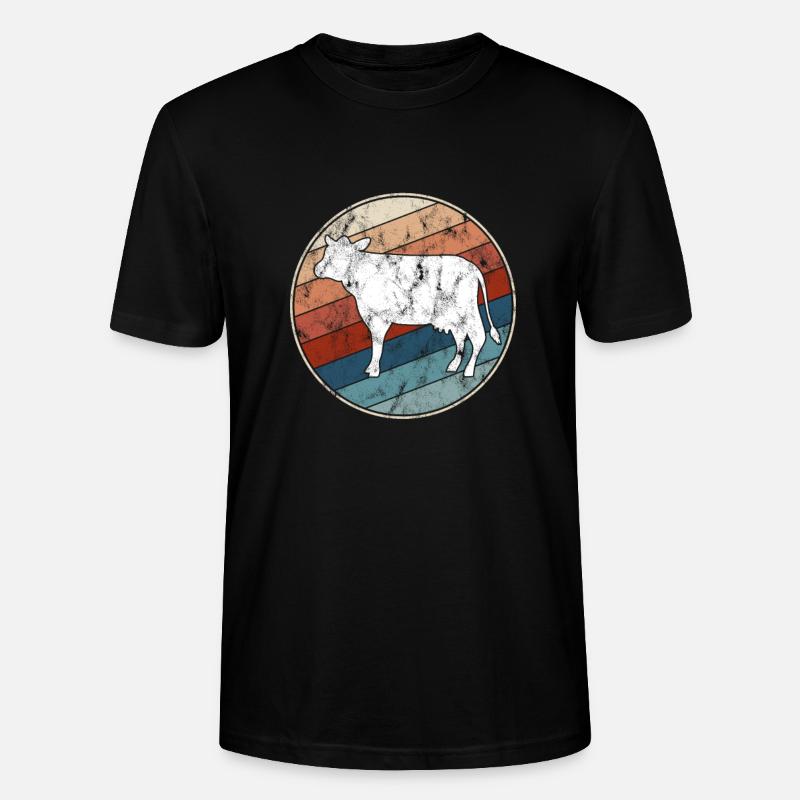 Vache Rétro - T-shirt bio CRAFTER Stanley Stella Unisexe - noir
